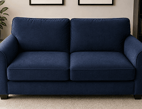 Blue velvet 2-seater after pet mark removal
