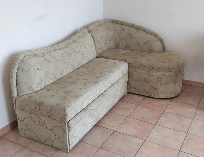 Cotton fabric sofa after a professional deep clean